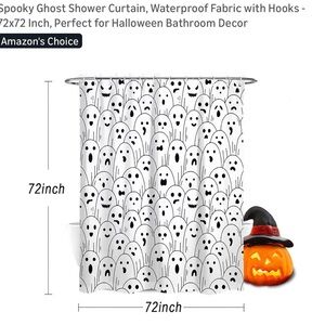 Spooky Ghost Shower Curtain - Black and White